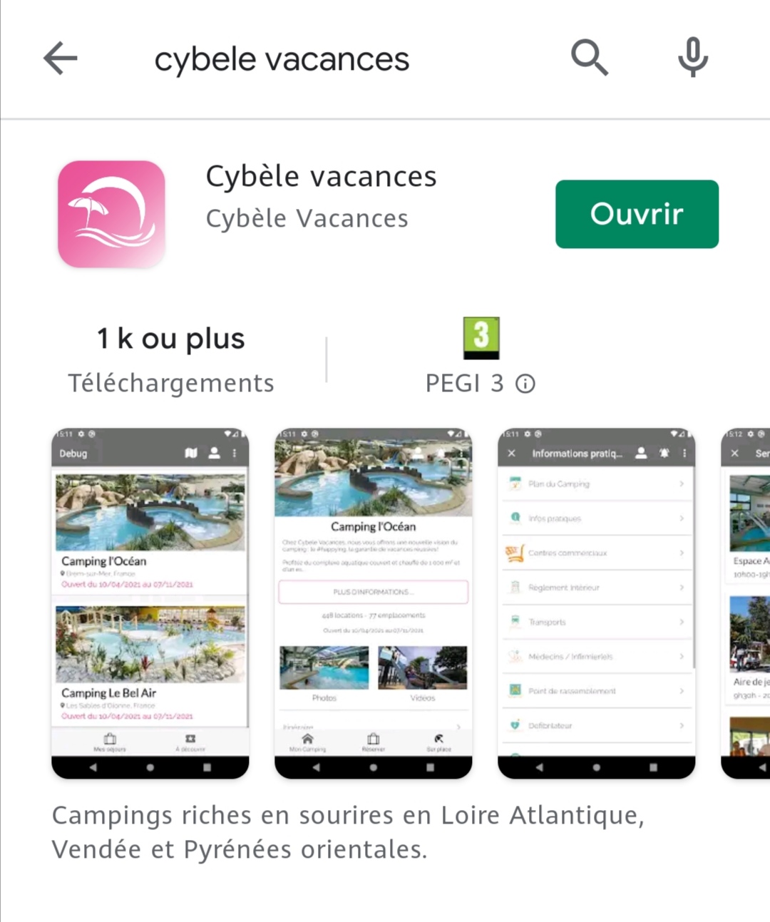 Application Cybèle Vacances
